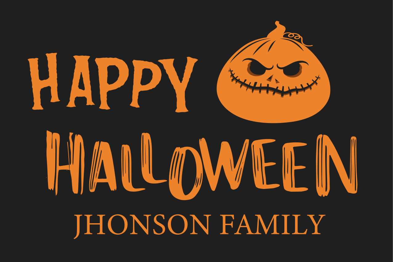 Halloween family greeting pogrinjek - TenStickers