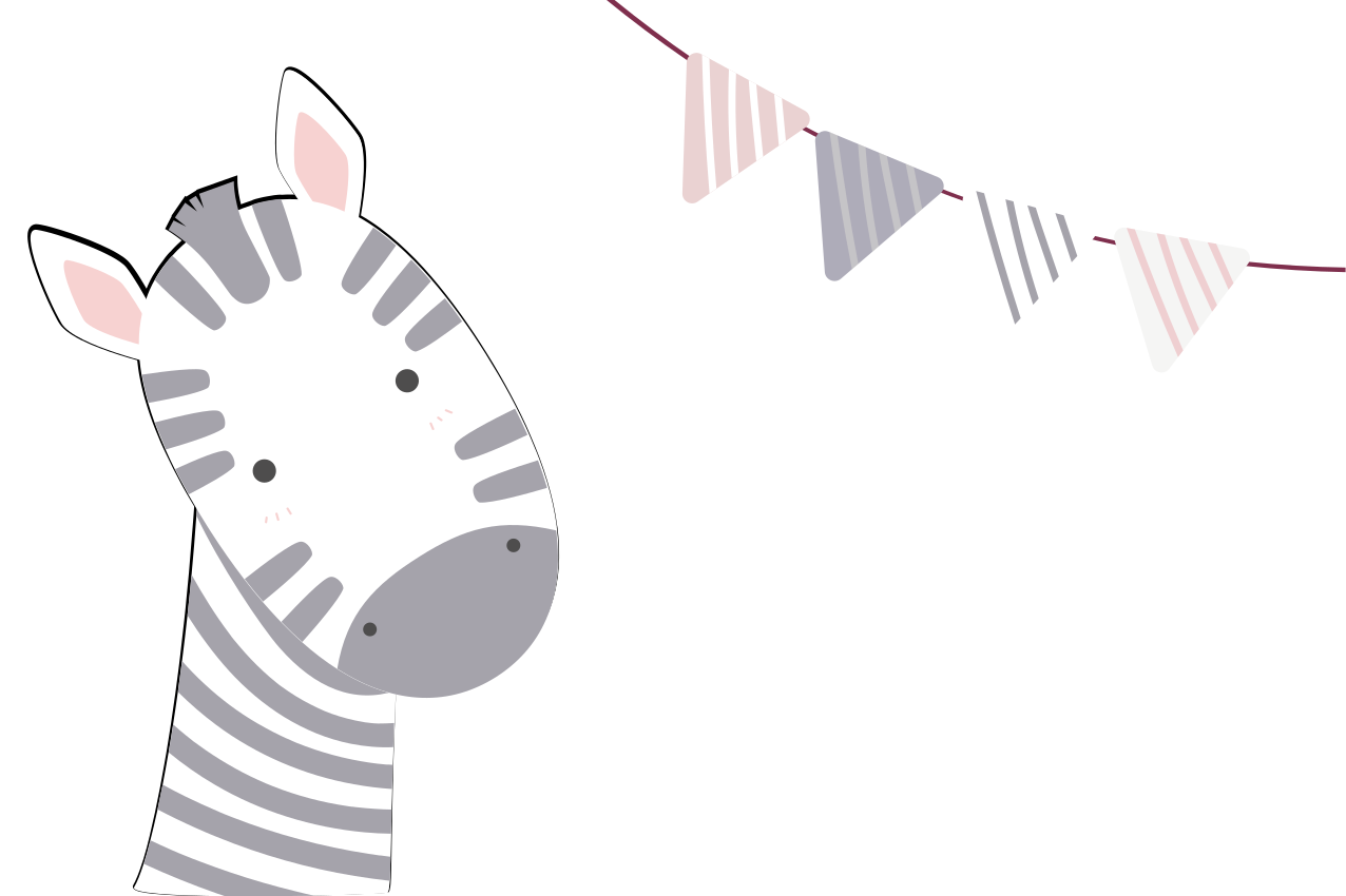 Zebra head illustration otroški pogrinjek za mizo - TenStickers