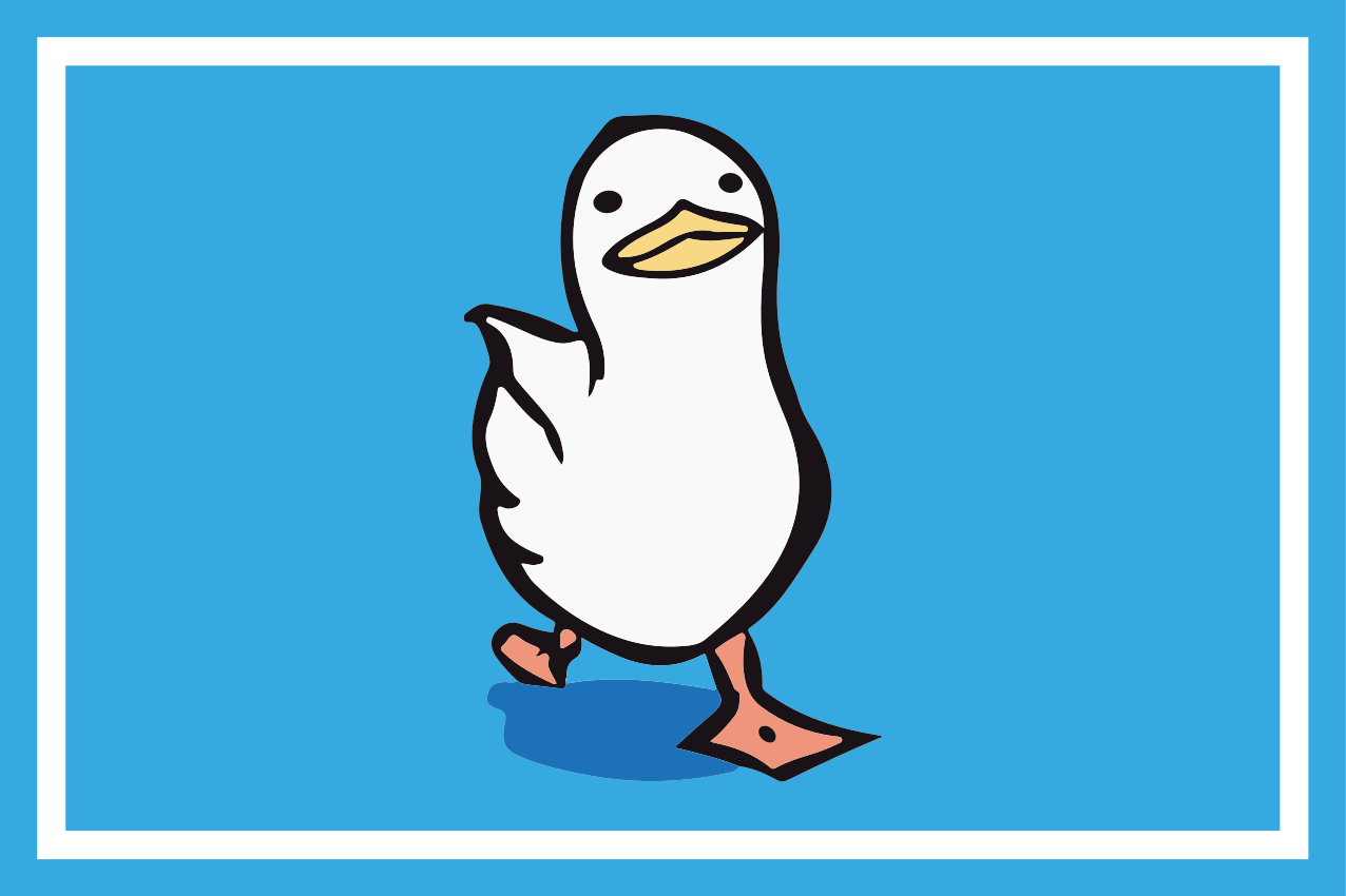 Cartoon duck character otroški pogrinjek za mizo - TenStickers
