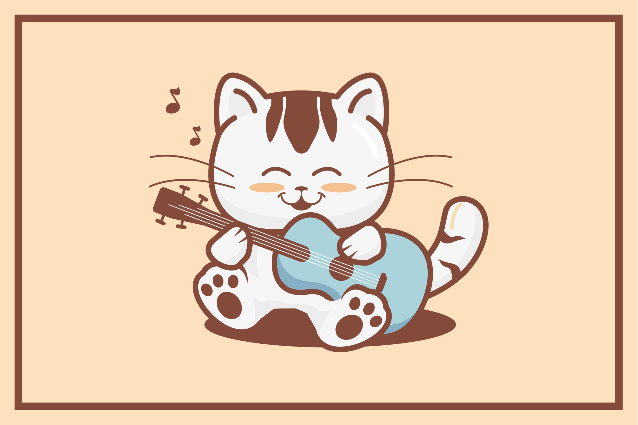 Musical cat character otroški pogrinjek za mizo - TenStickers