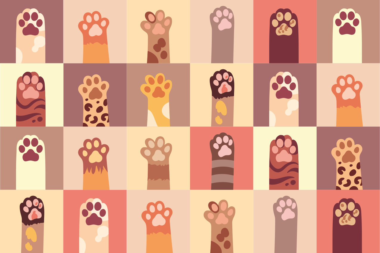 Paw print motif izvirna jedilna podloga - TenStickers