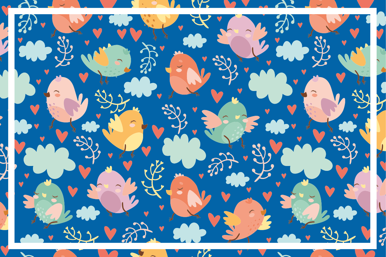 Colorful bird patterns otroški pogrinjek za mizo - TenStickers