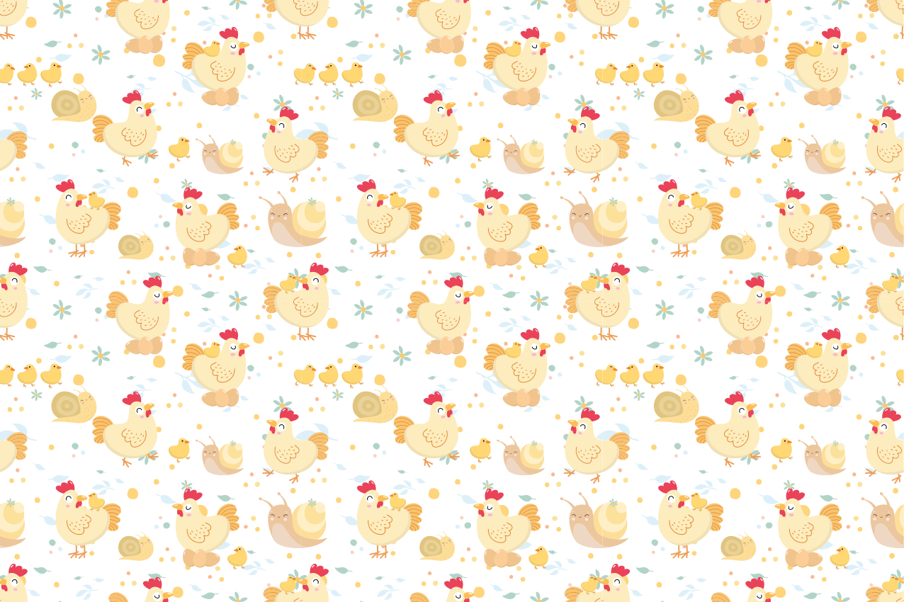 Cute chicken pattern otroški pogrinjek za mizo - TenStickers
