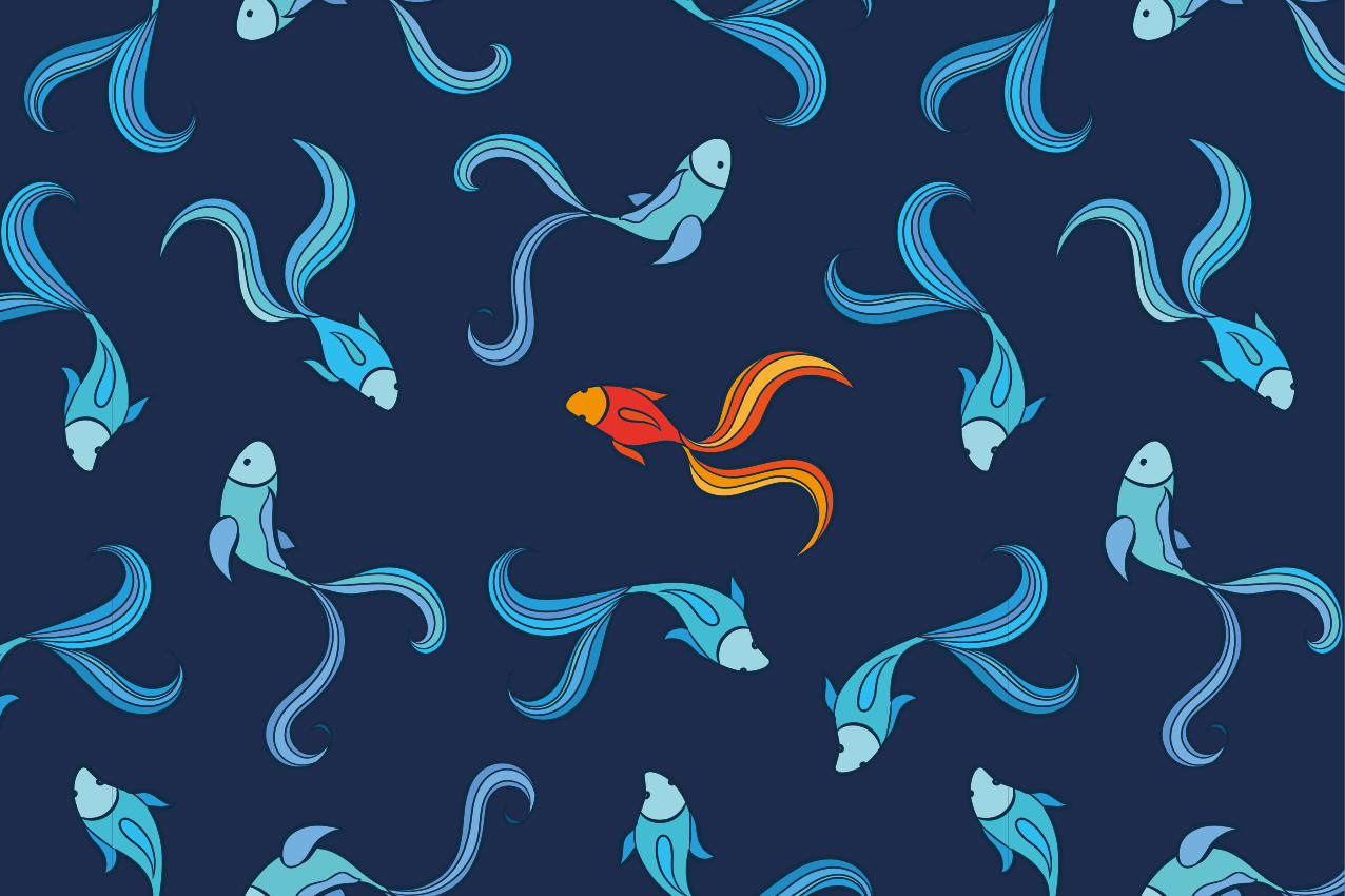 Vibrant fish motif izvirna jedilna podloga - TenStickers