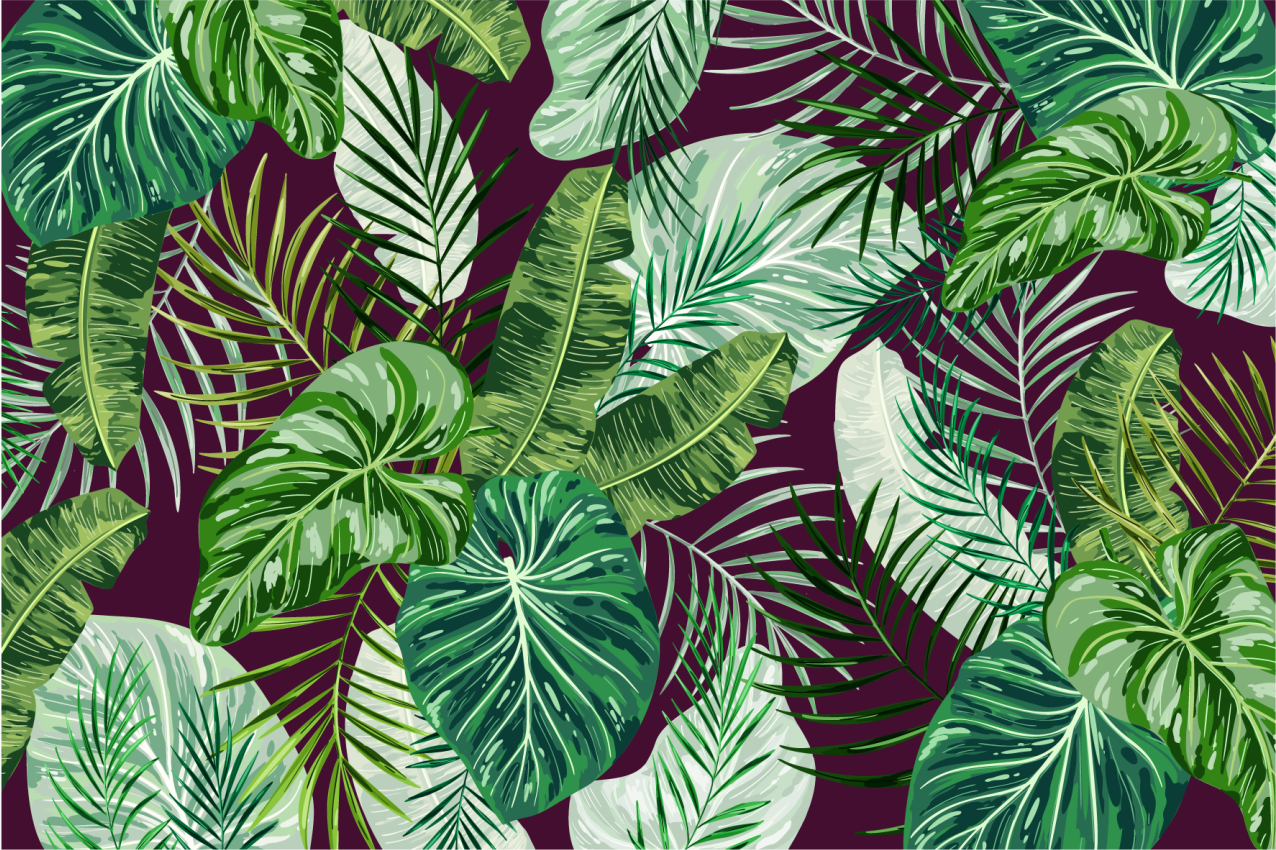 Tropical leaf arrangement teksturni pogrinjek - TenStickers