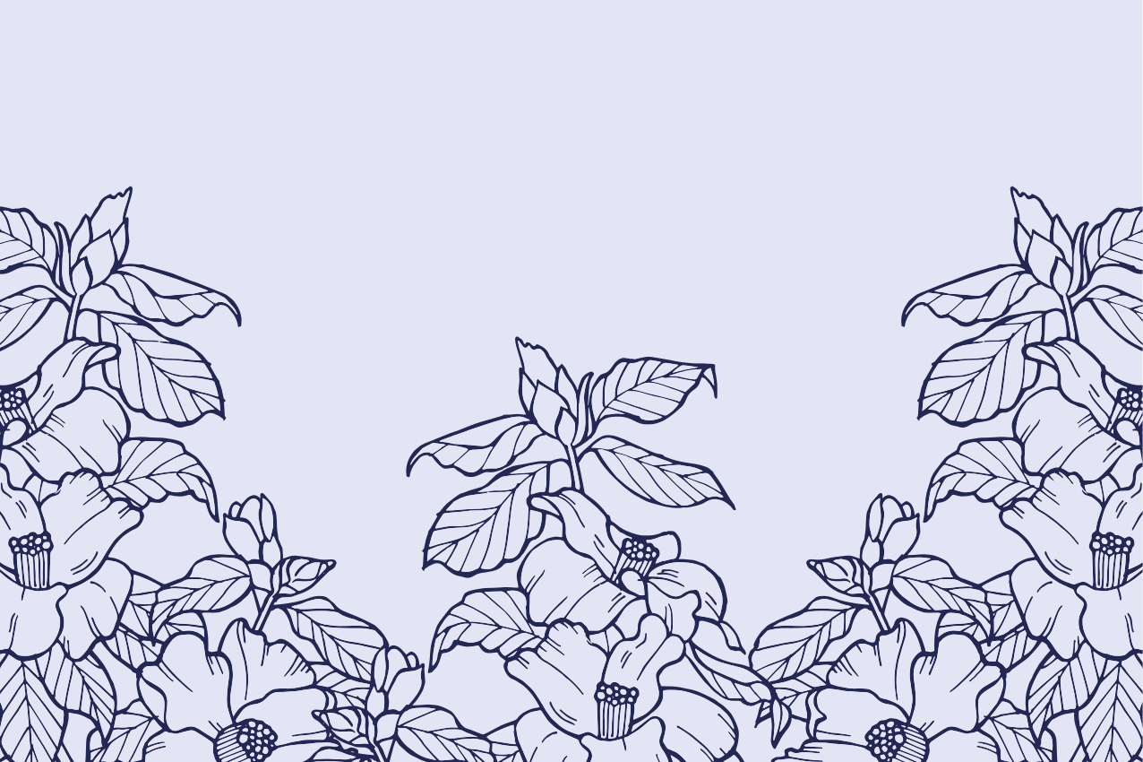 Silhueta cvet z modrimi originalnimi pogrinjki - TenStickers