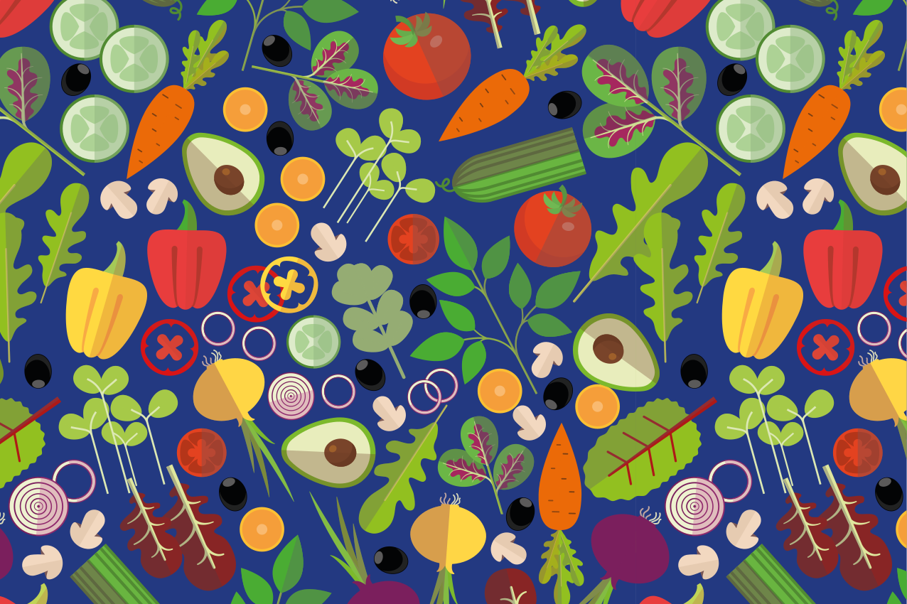 Vibrant vegetable motif izvirna jedilna podloga - TenStickers