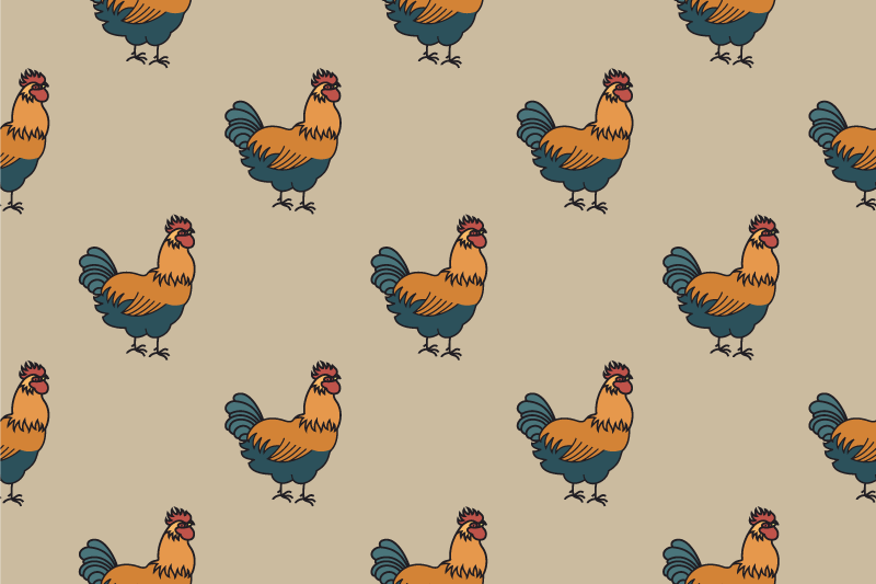 Charming chicken pattern izvirna jedilna podloga - TenStickers