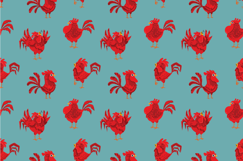 Charming rooster pattern izvirna jedilna podloga - TenStickers