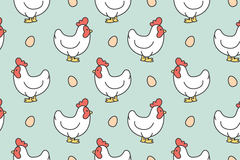 Whimsical chicken patterns otroški pogrinjek za mizo - TenStickers