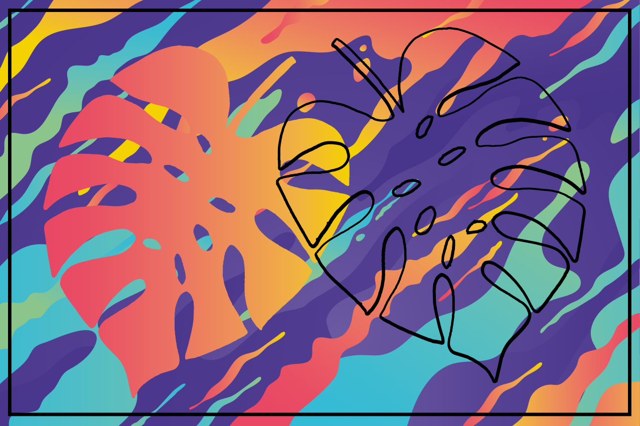 Colorful leaf pattern izvirna jedilna podloga - TenStickers