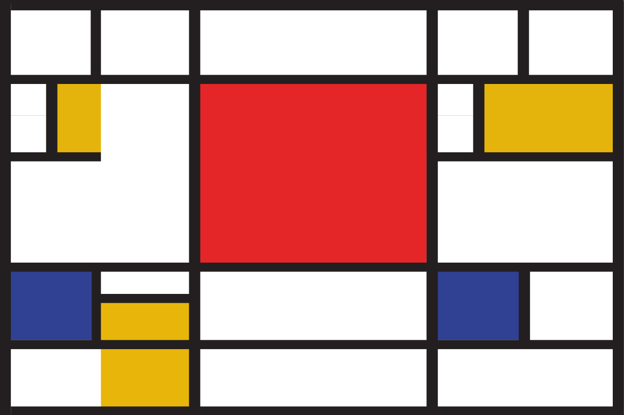Mondrian geometric art original vinil pogrinjki - TenStickers
