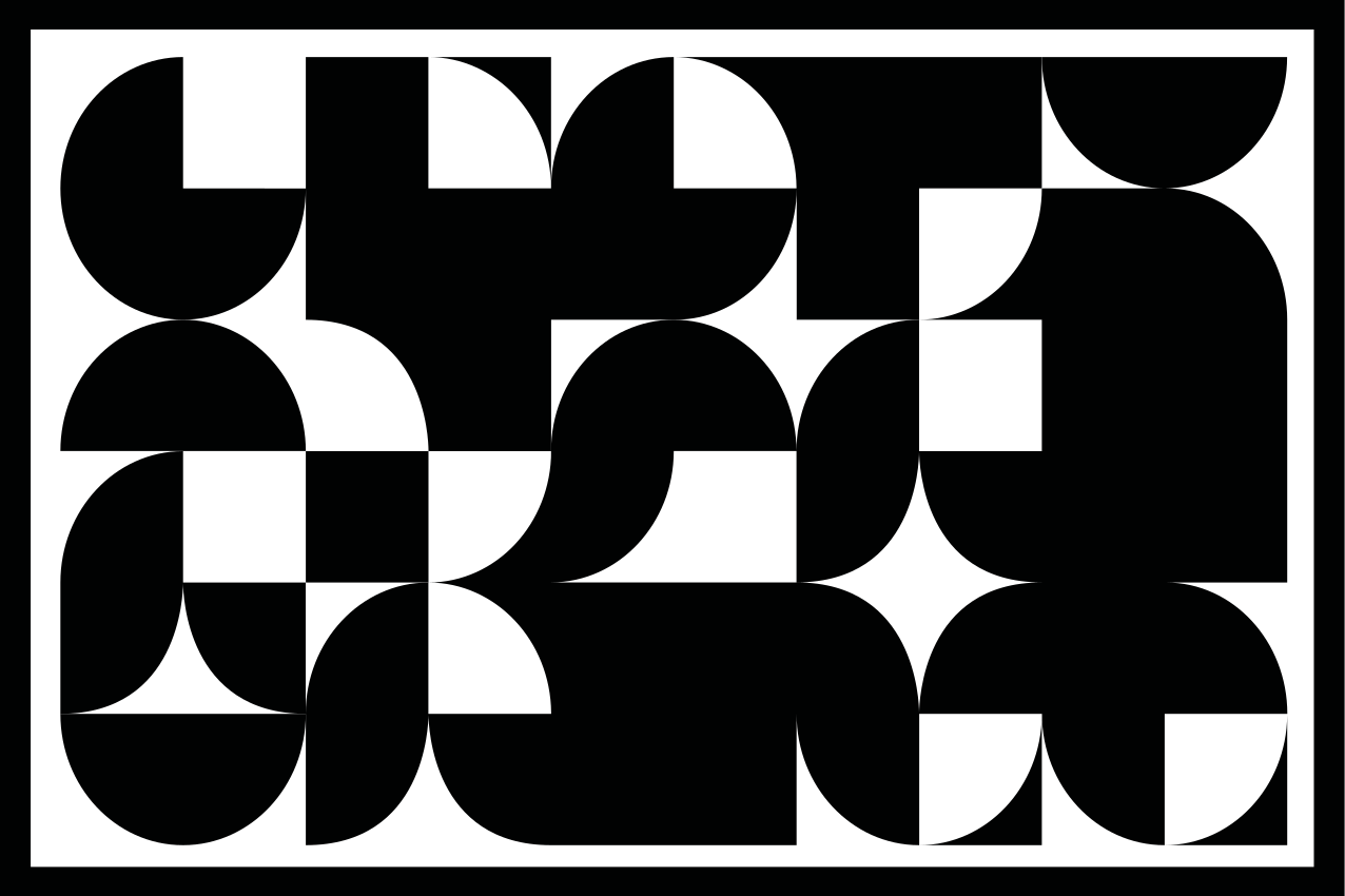 Geometrijski črni motiv moderni prtički - TenStickers