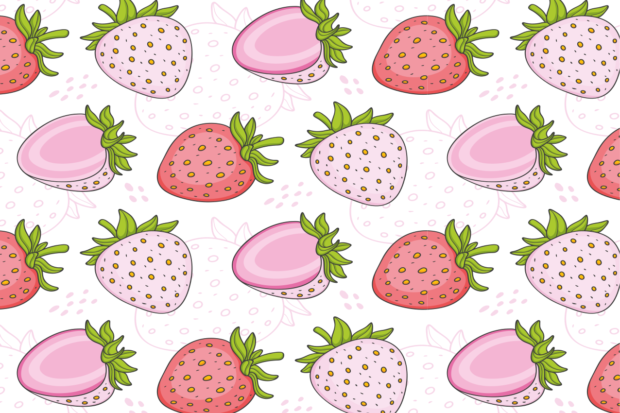 Pink strawberry pattern izvirna jedilna podloga - TenStickers