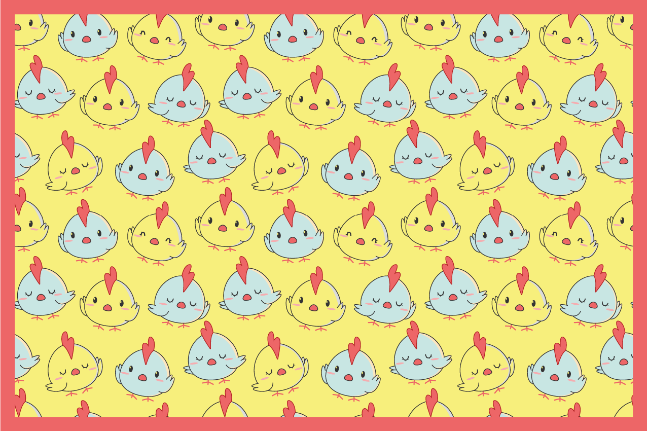 Cute chick pattern otroški pogrinjek za mizo - TenStickers