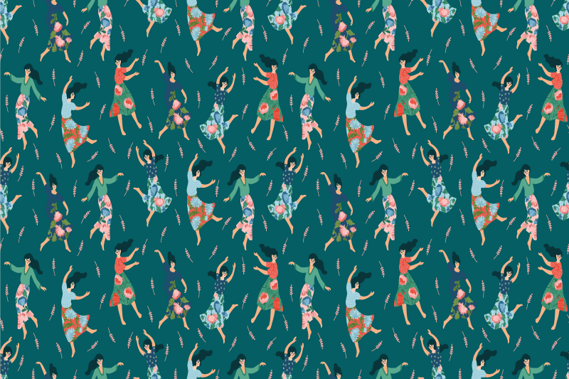 Dancing women motif izvirna jedilna podloga - TenStickers