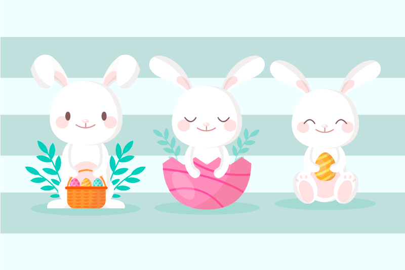 Cute bunny characters otroški pogrinjek za mizo - TenStickers