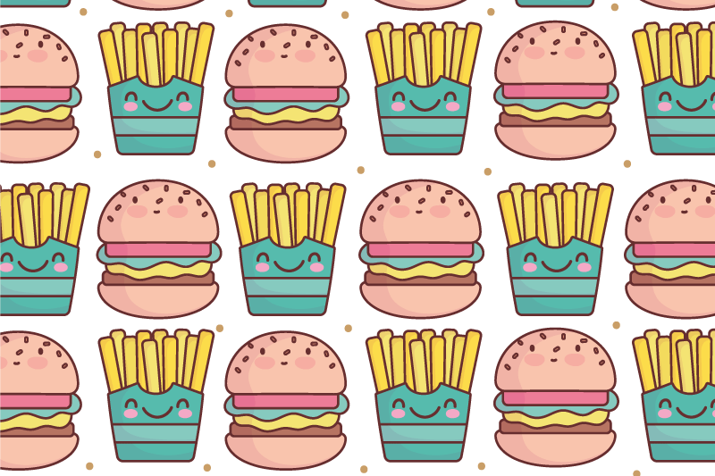 Happy burger pattern otroški pogrinjek za mizo - TenStickers
