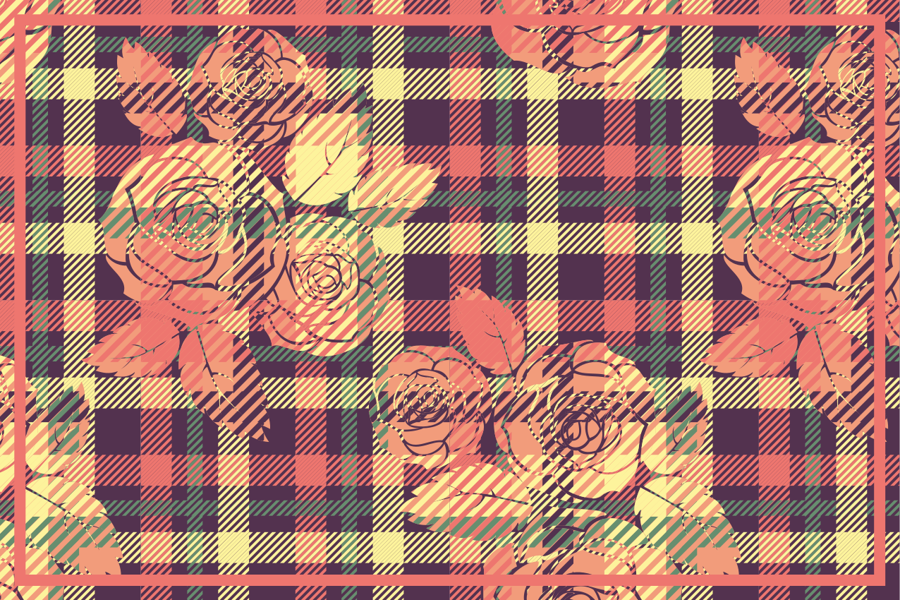 Botanical grid arrangement teksturni pogrinjek - TenStickers