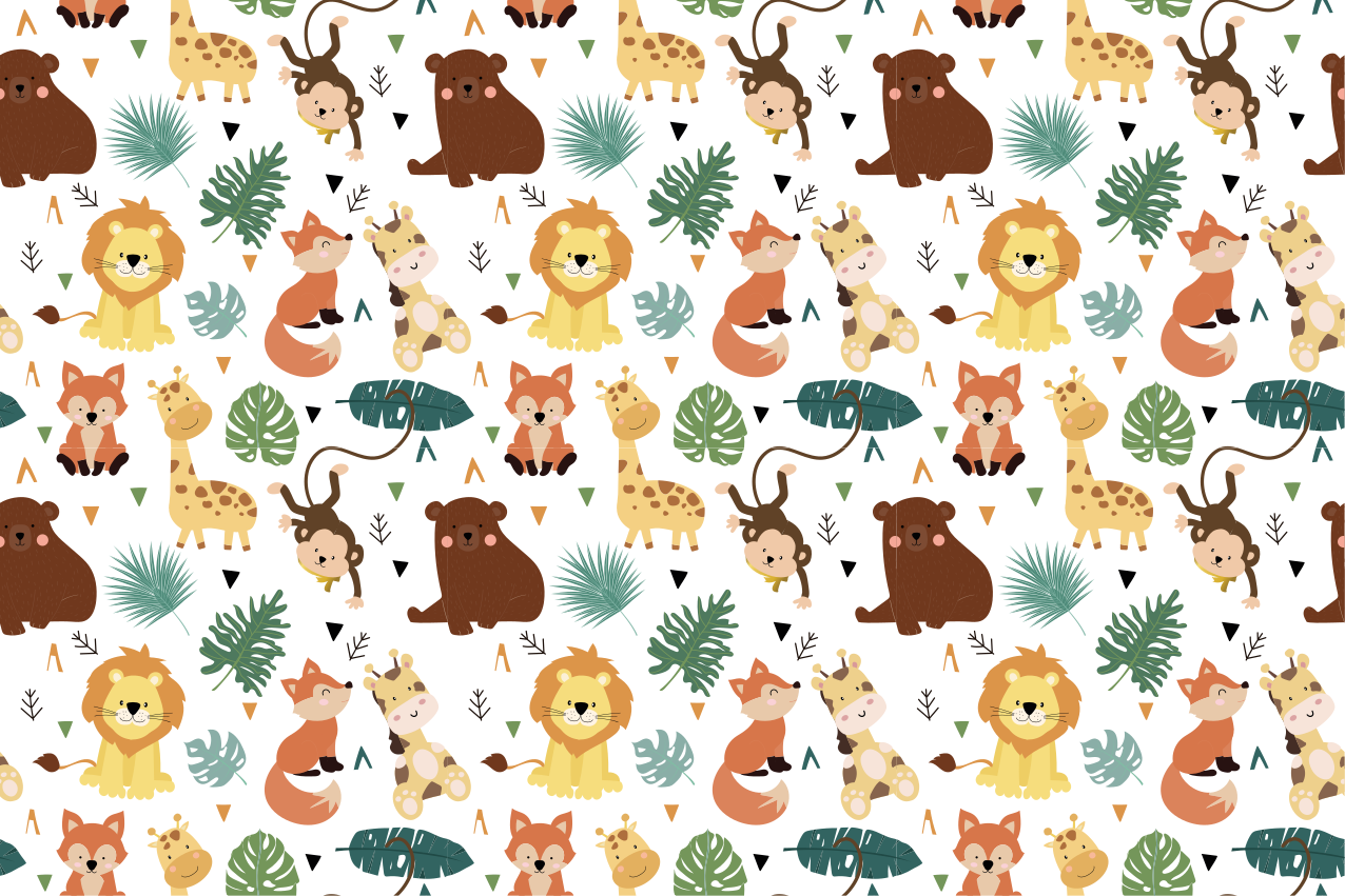 Cute animal patterns otroški pogrinjek za mizo - TenStickers