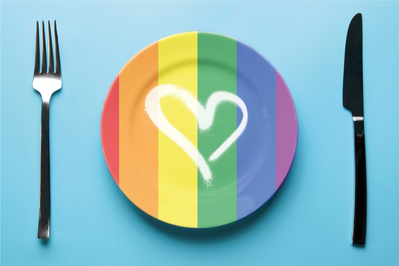 Rainbow heart plate izvirna jedilna podloga - TenStickers