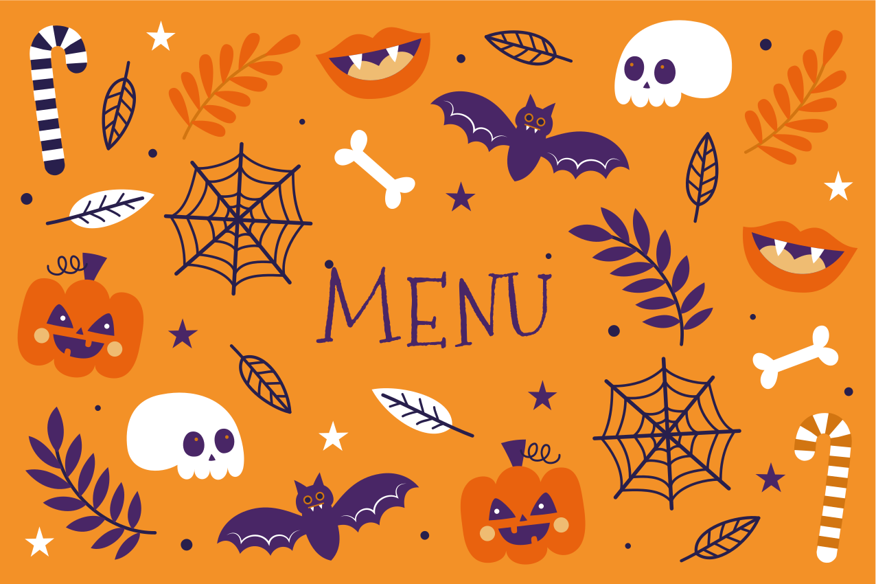 Spooky halloween menu za pogrinjek - TenStickers