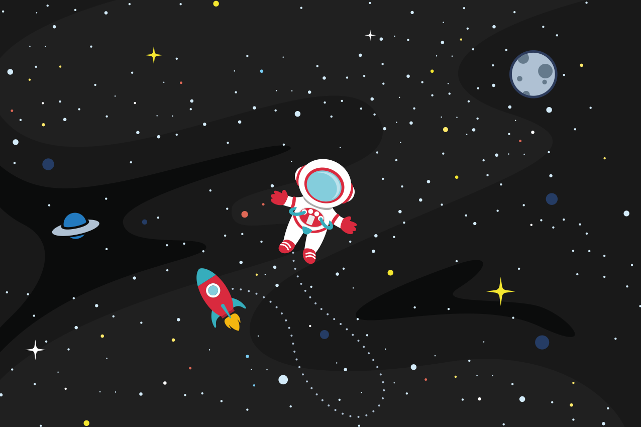 Astronaut and rocket otroški pogrinjek za mizo - TenStickers