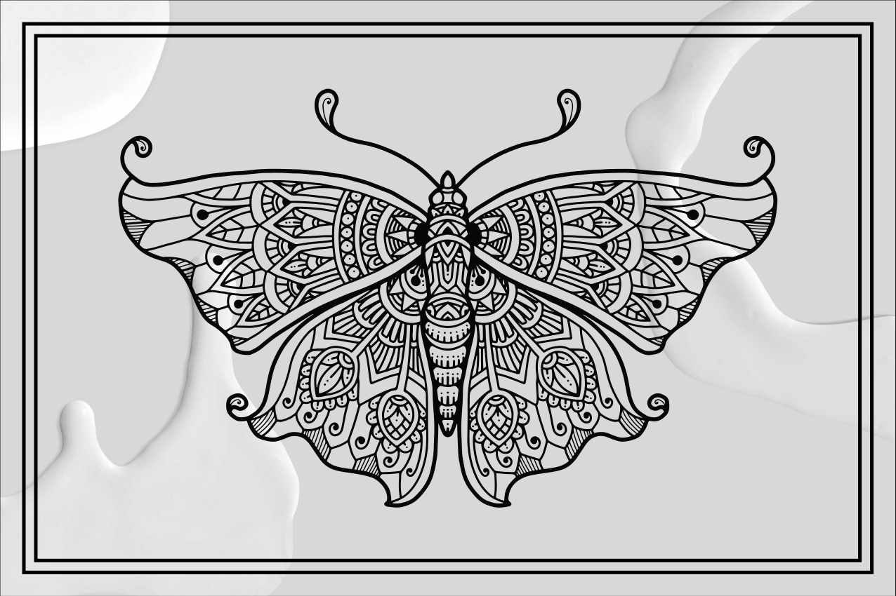Intricate butterfly pattern izvirna jedilna podloga - TenStickers