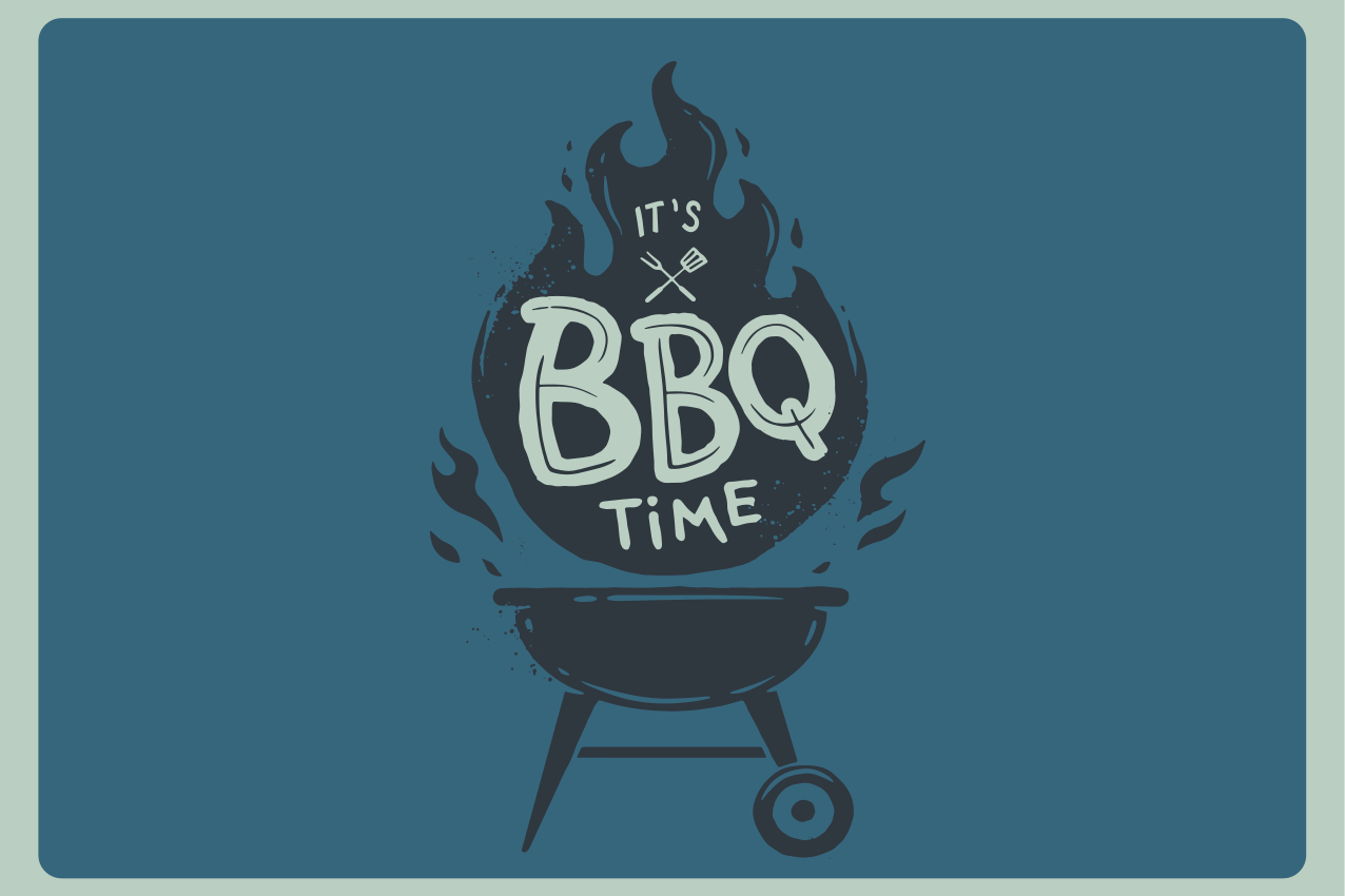 Bbq time flames pogrinjek z mislimi - TenStickers