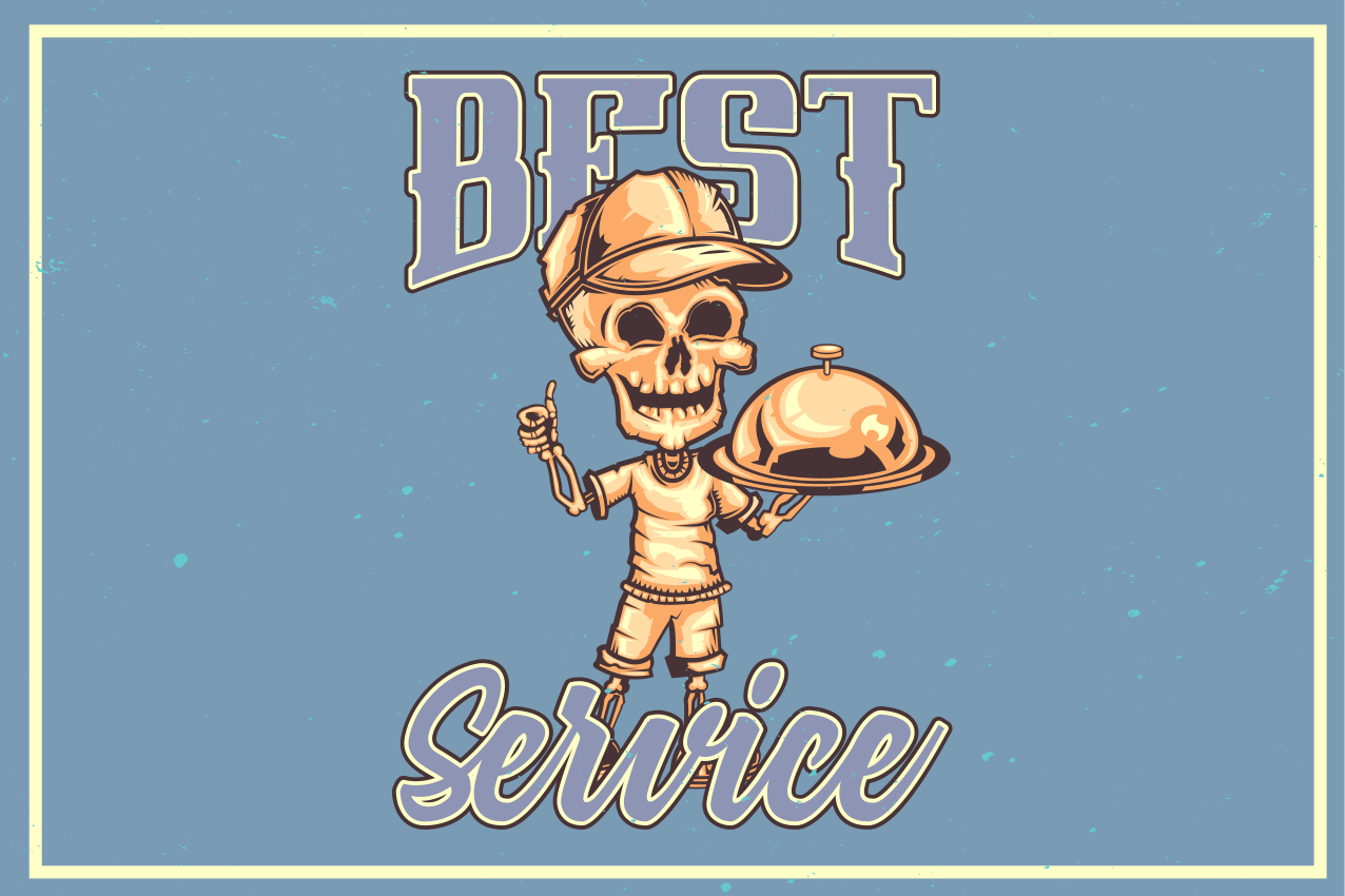 Skeleton waiter service izvirna jedilna podloga - TenStickers