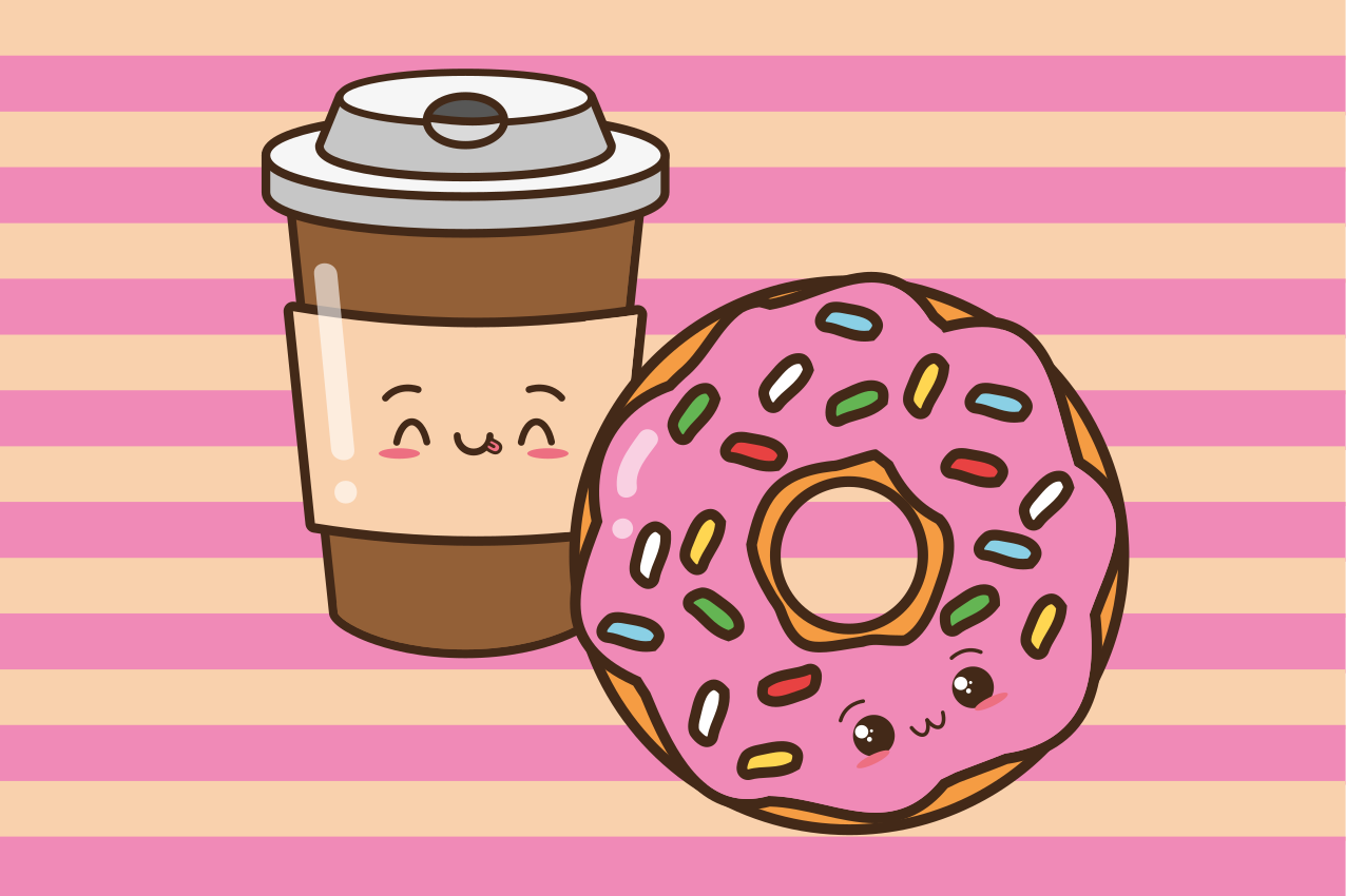 Cute coffee donut otroški pogrinjek za mizo - TenStickers