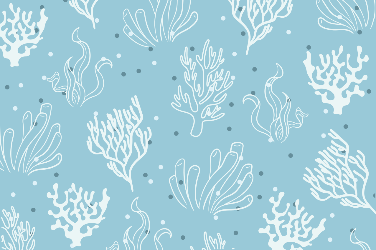 Coral patterned bowl set z izvirno jedilno podlogo - TenStickers