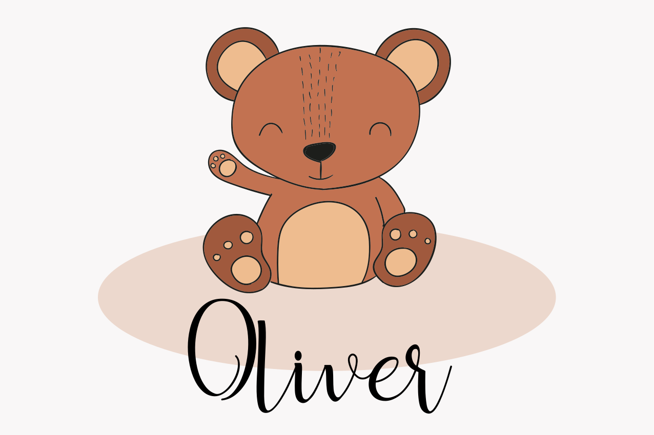 Cute bear character otroški pogrinjek za mizo - TenStickers