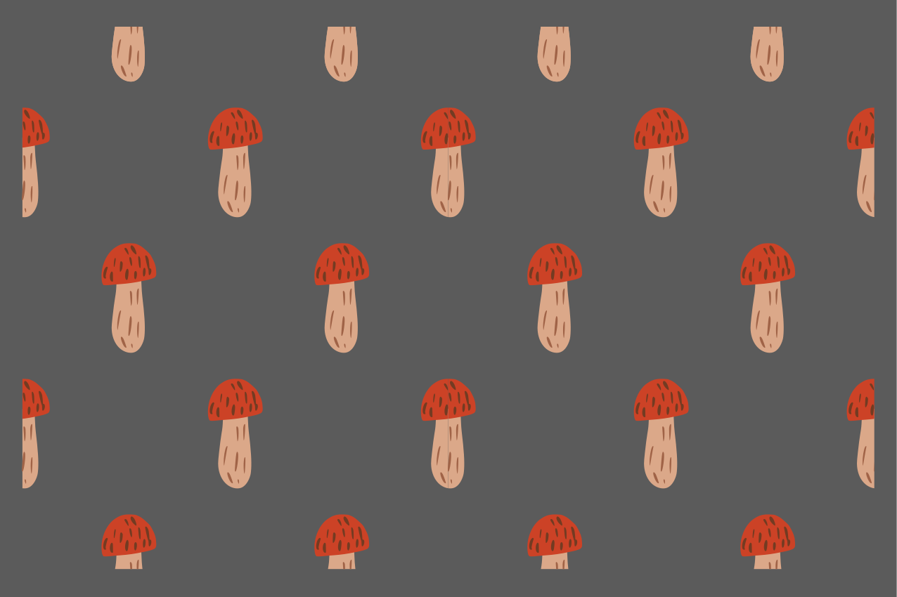 Mushroom pattern elements izvirna jedilna podloga - TenStickers