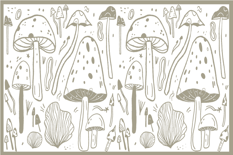 Mushroom nature elements izvirna jedilna podloga - TenStickers