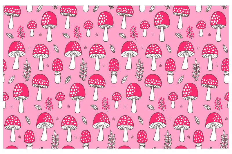 Vibrant mushroom motif izvirna jedilna podloga - TenStickers
