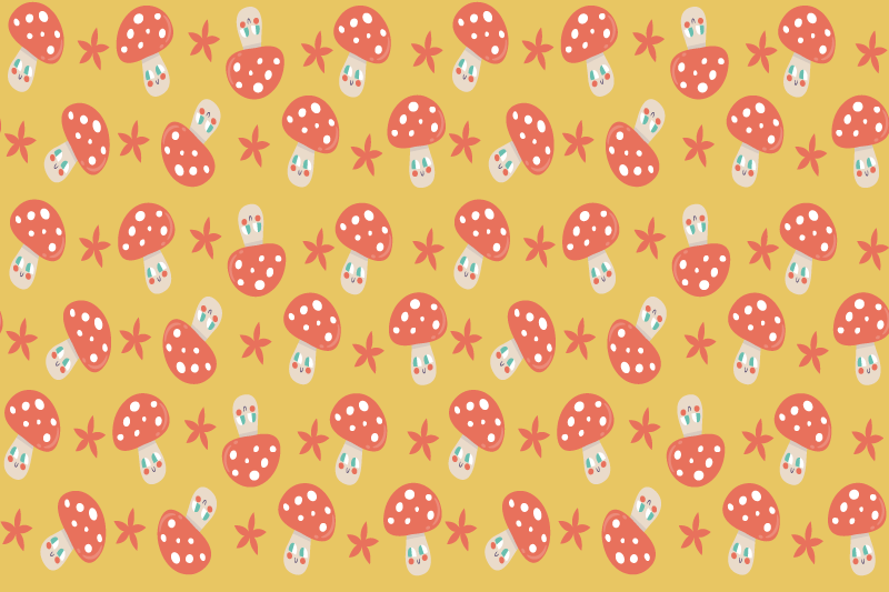 Playful mushroom motif otroški pogrinjek za mizo - TenStickers