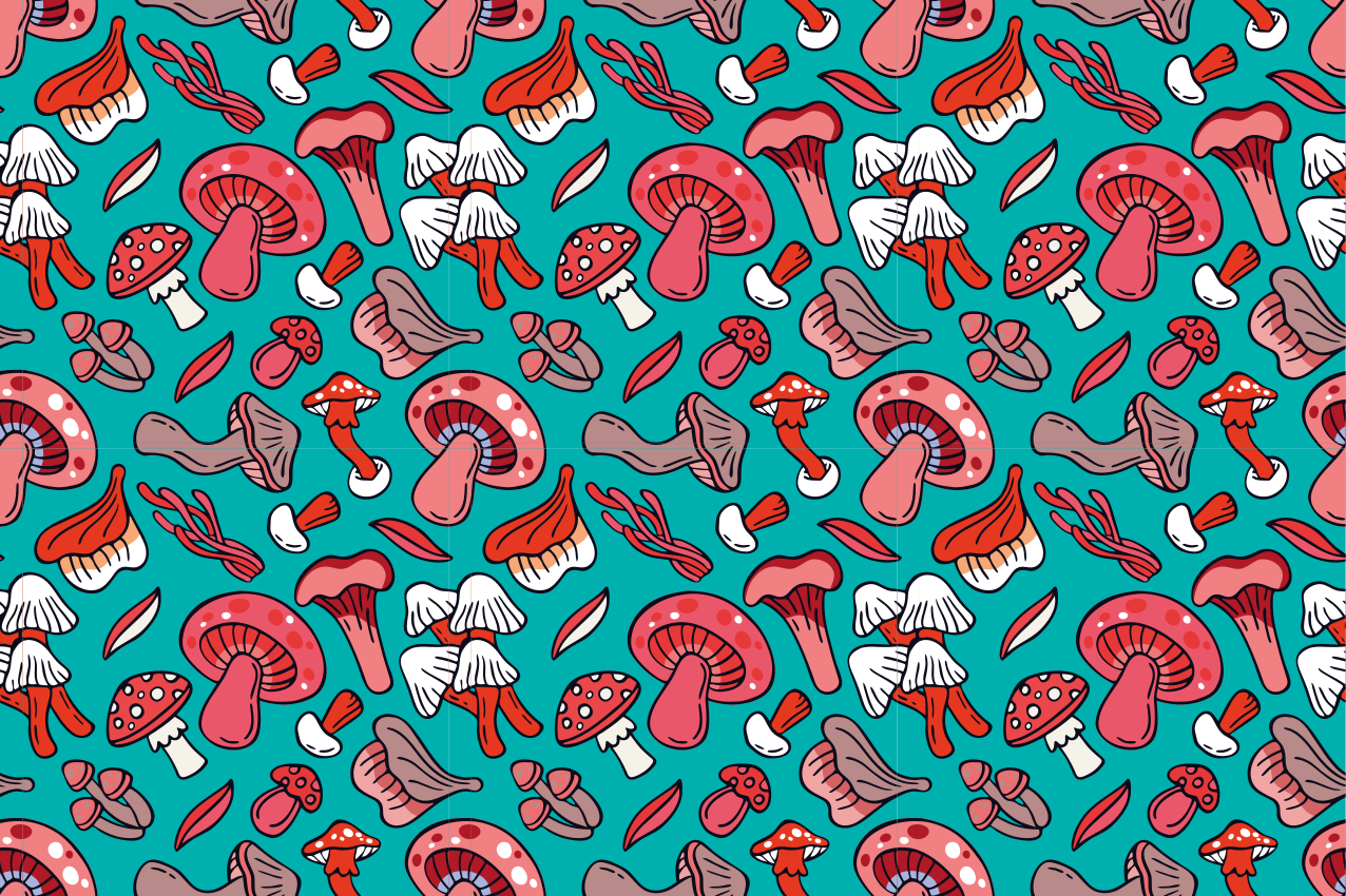 Lively mushroom concept izvirna jedilna podloga - TenStickers