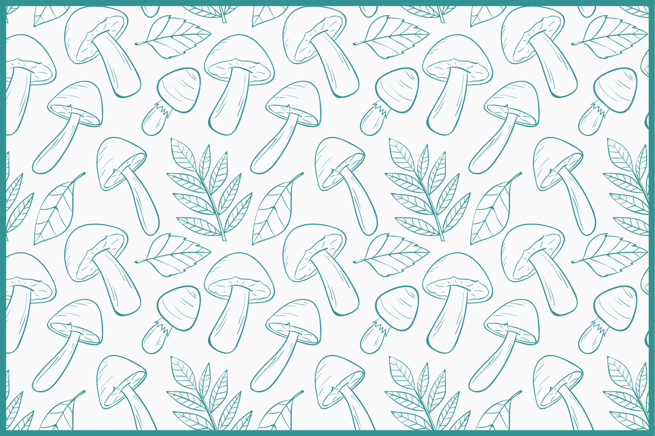 Mushroom leaf pattern teksturna pogrinjek - TenStickers