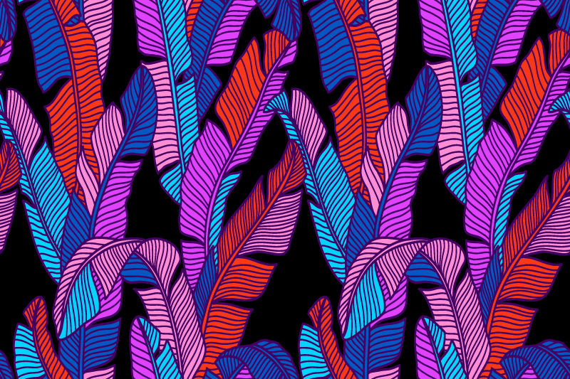 Colorful leaf motifs teksturni pogrinjek - TenStickers