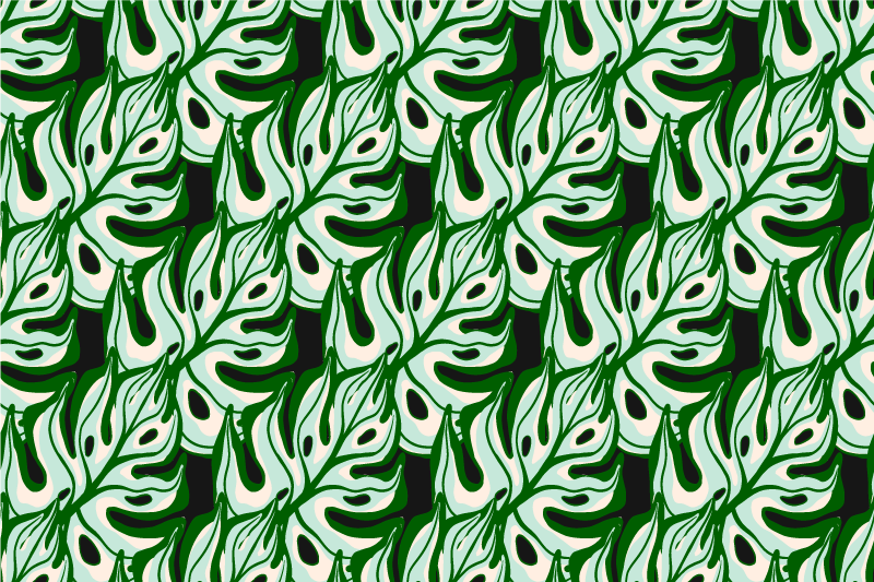 Lush leaf motif izvirna jedilna podloga - TenStickers