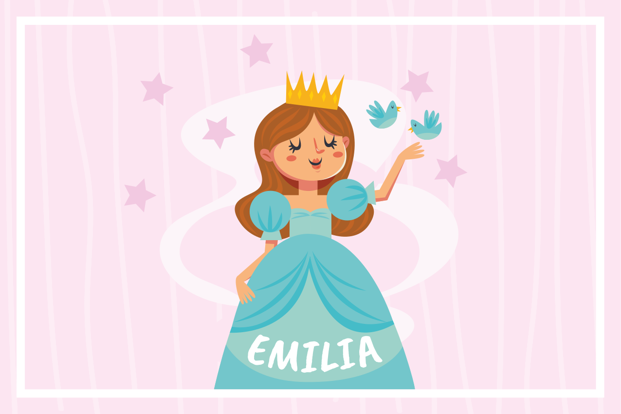 Princess character illustration otroški pogrinjek za mizo - TenStickers