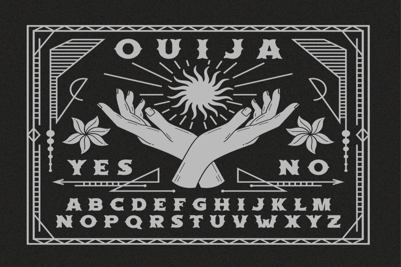 Ouija board hands pogrinjek s citati - TenStickers