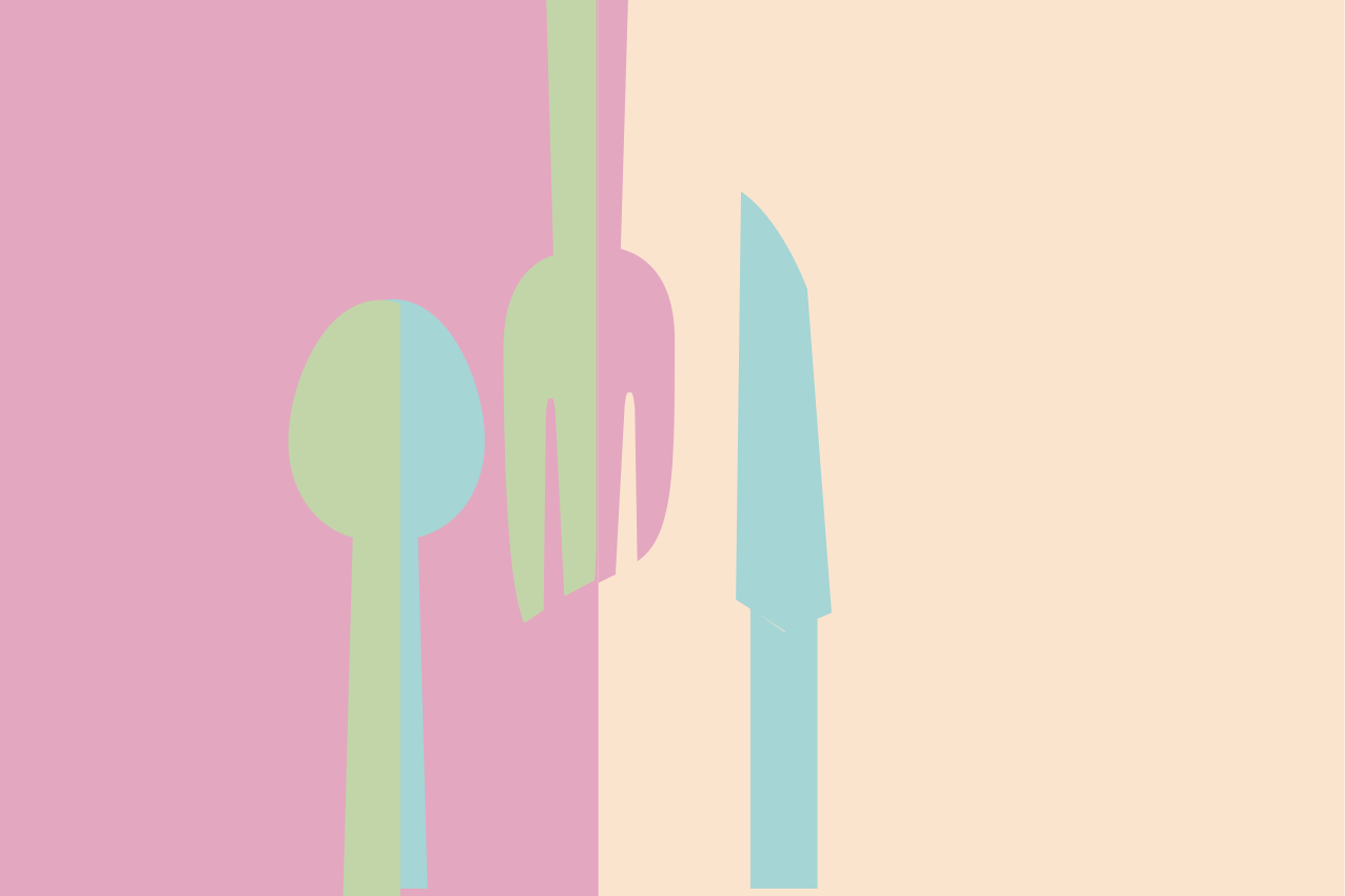 Stylized cutlery elements izvirna jedilna podloga - TenStickers