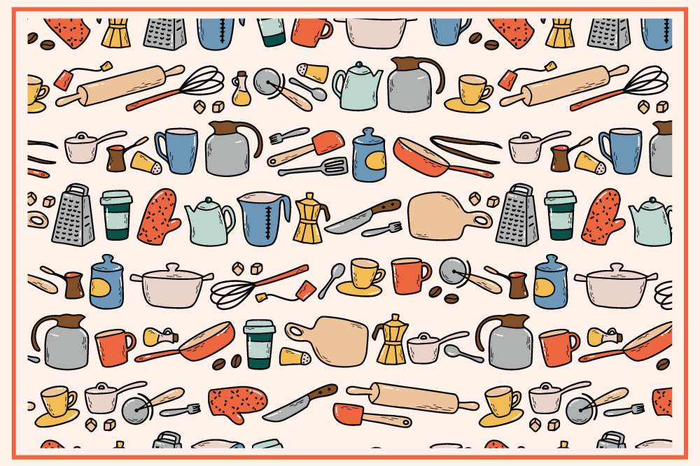 Kitchen tools assortment izvirna jedilna podloga - TenStickers