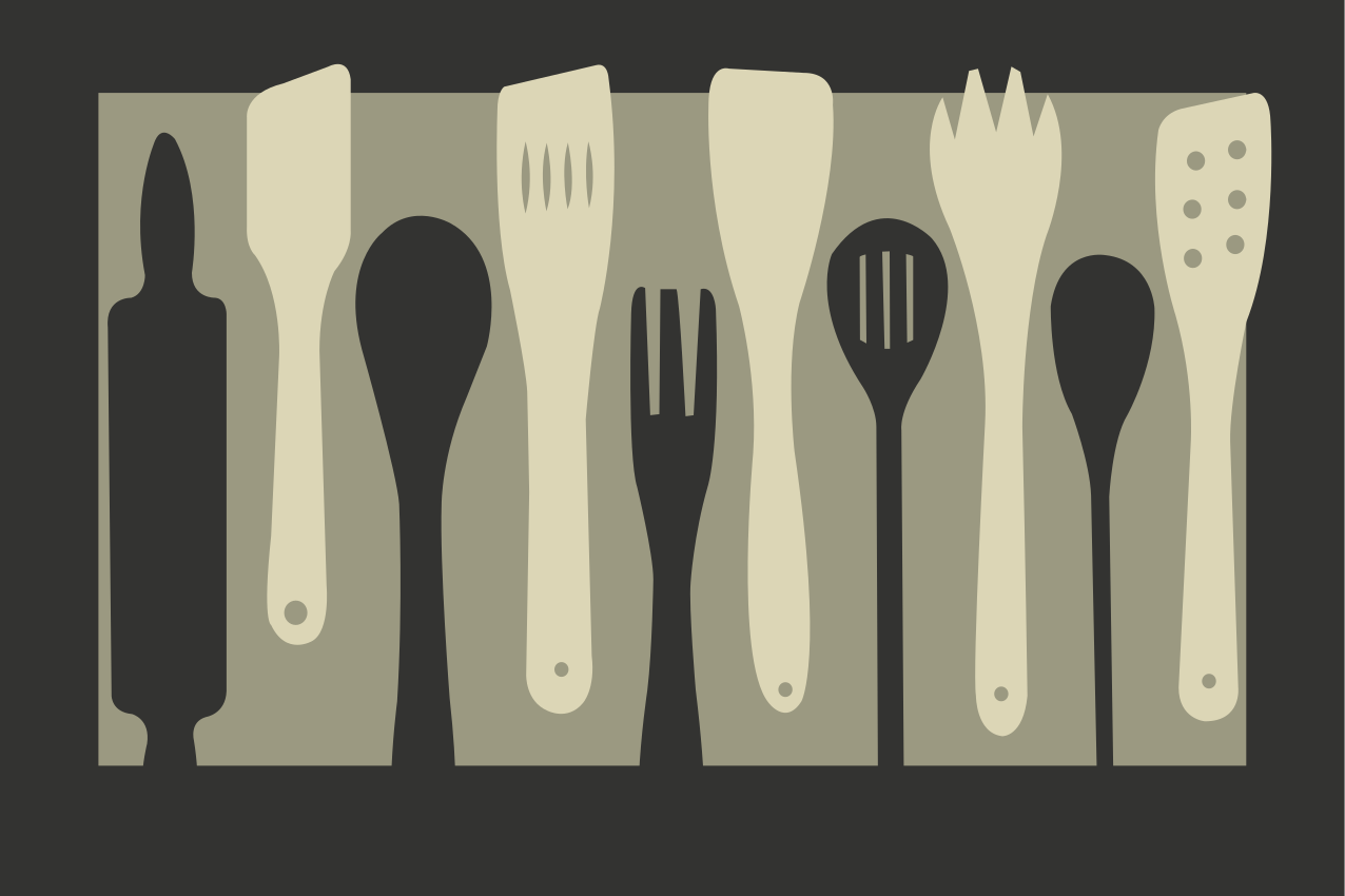 Cooking utensil silhouettes izvirna jedilna podloga - TenStickers