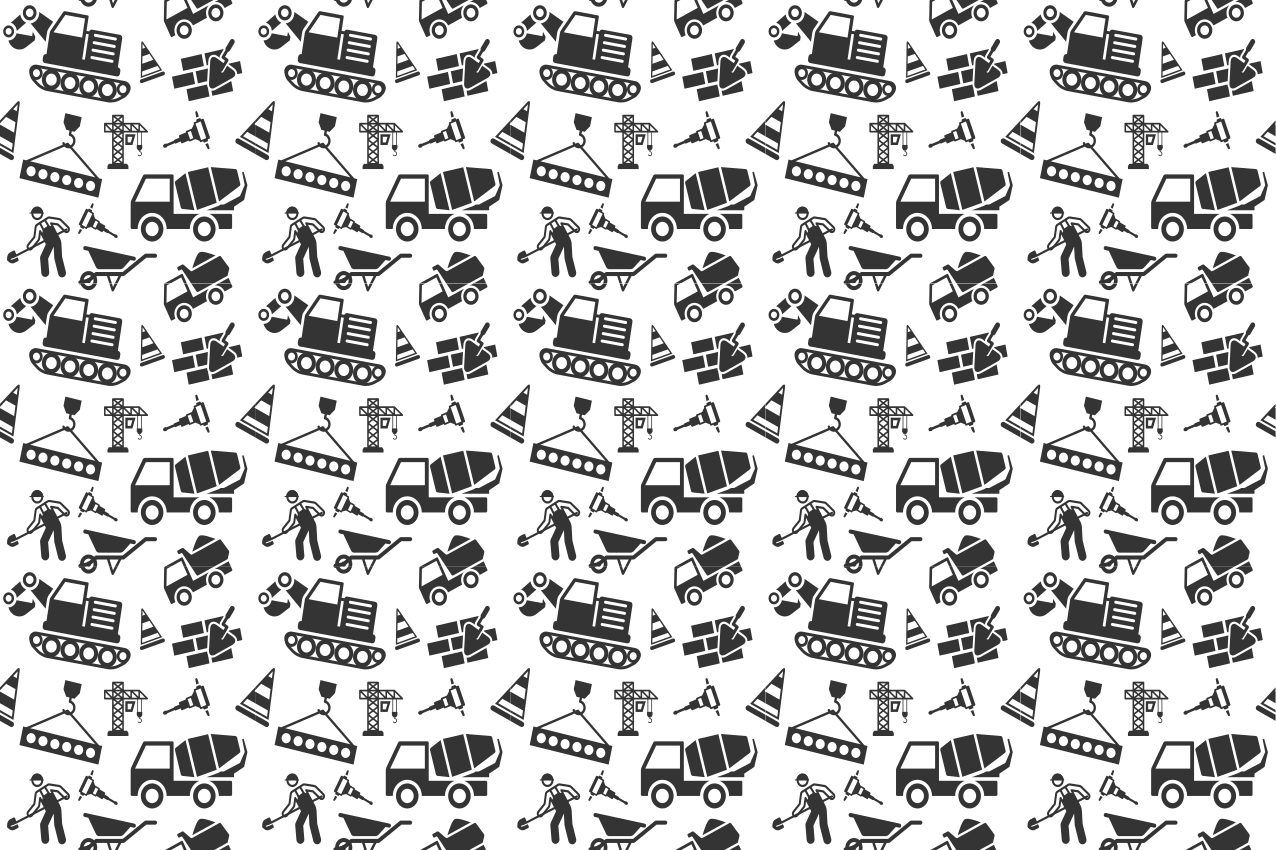 Construction themed patterns otroški pogrinjek za mizo - TenStickers