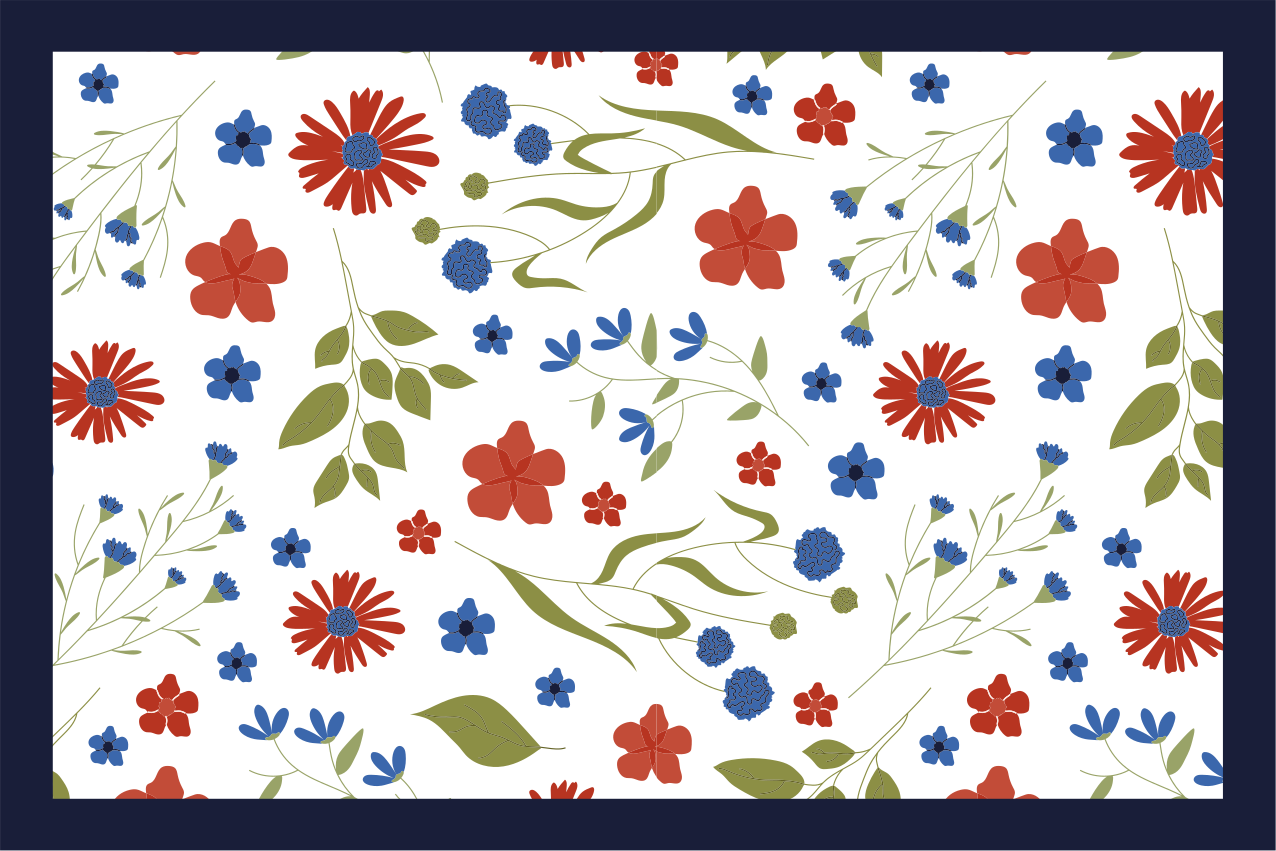 Floral pattern delight otroški pogrinjek za mizo - TenStickers