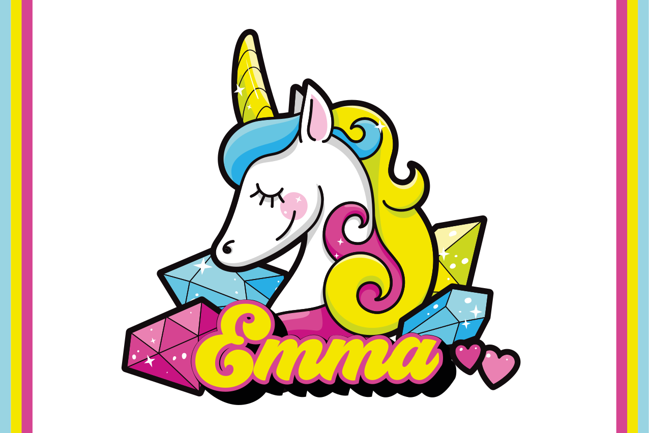 Unicorn gem theme otroški pogrinjek za mizo - TenStickers
