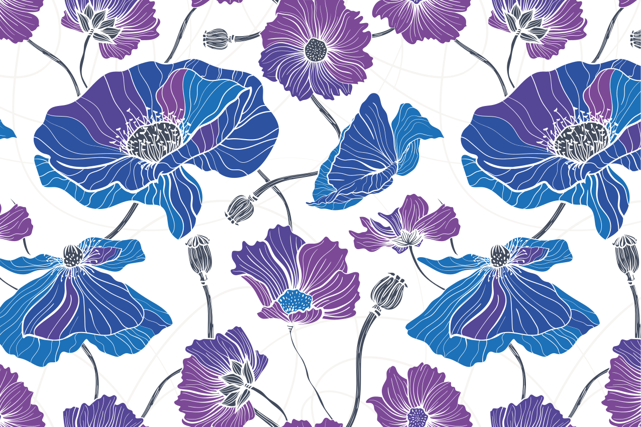 Lively botanical motif teksturni pogrinjek - TenStickers